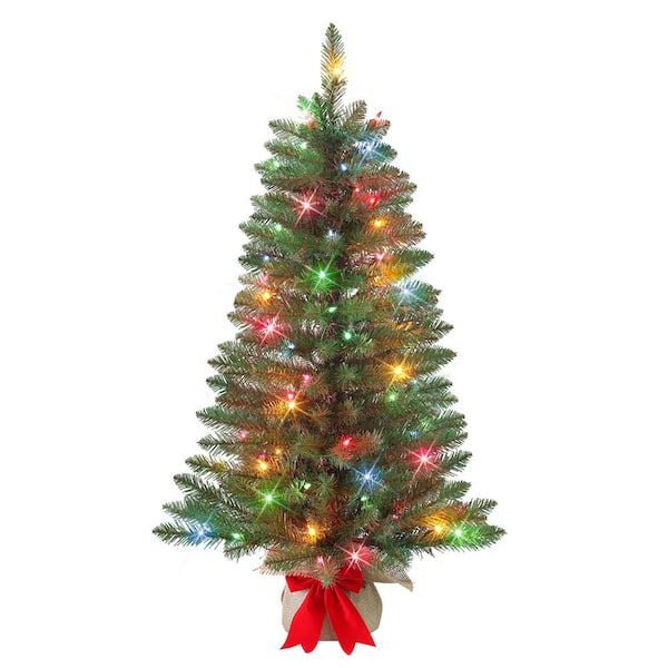 3 ft. Prelit Fraser Fir Multi-Light Artificial Christmas Tree