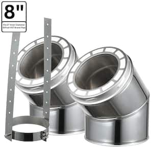 8 in. x 12 in. 30-Degree Elbow Kit for Double Wall Chimney Pipe
