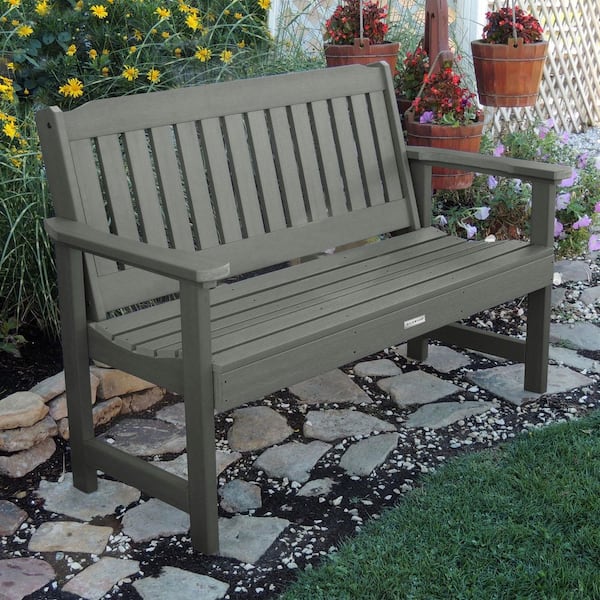 Lehigh 5 ft. 2-Person Coastal Teak Recycled Plastic Outdoor Garden Bench