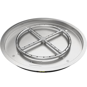 Drop in Fire Pit Pan 19 in. Round Fire Pit Burner 90 K BTU Stainless Steel Gas Fire Pan for Keeping Warm