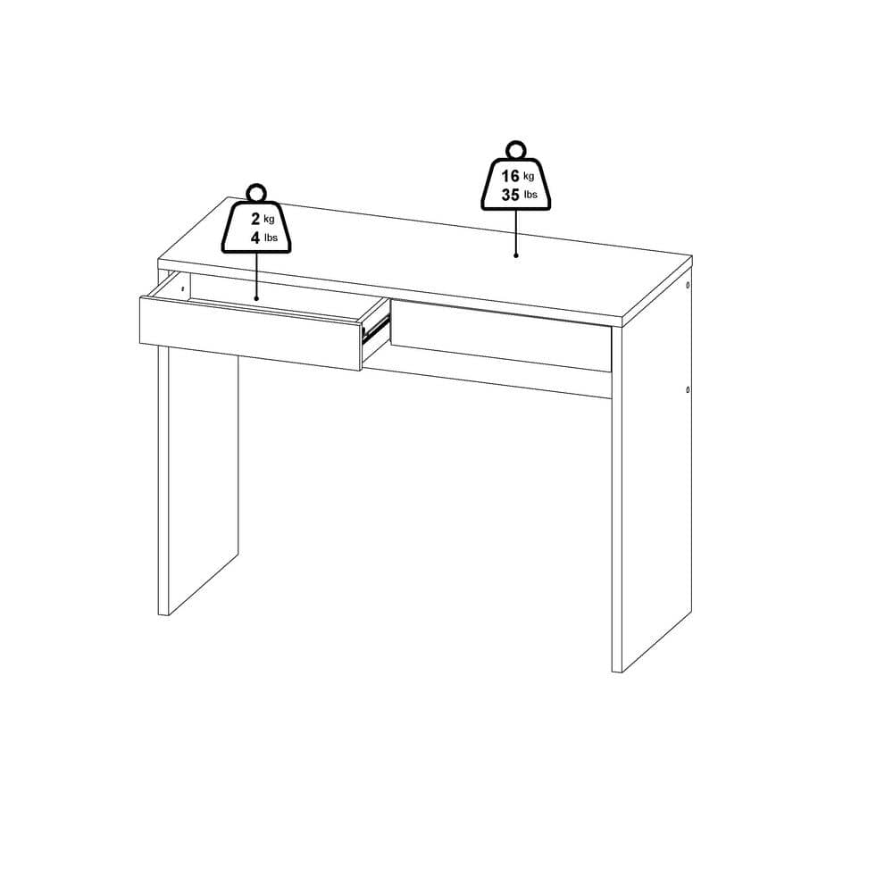 Jackson Hickory Wood Writing Desk with 2 Drawers