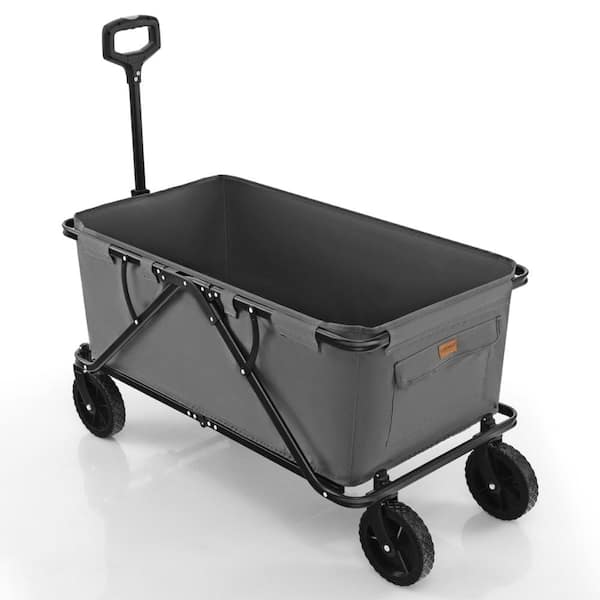 Collapsible Folding Wagon Cart 45 gal. with Adjustable Handlebar All-Terrain Wheels and Oxford Cover