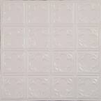 AMERICAN TIN CEILINGS Pattern #3 in Creamy White Satin 2 ft. x 2 ft ...