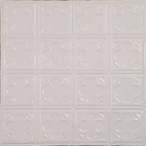 AMERICAN TIN CEILINGS Pattern #3 in Creamy White Satin 2 ft. x 2 ft ...