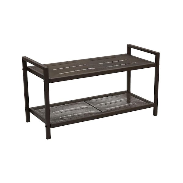 Collections Etc Black 4-Tier Metal Shoe Rack is Perfect Inside a