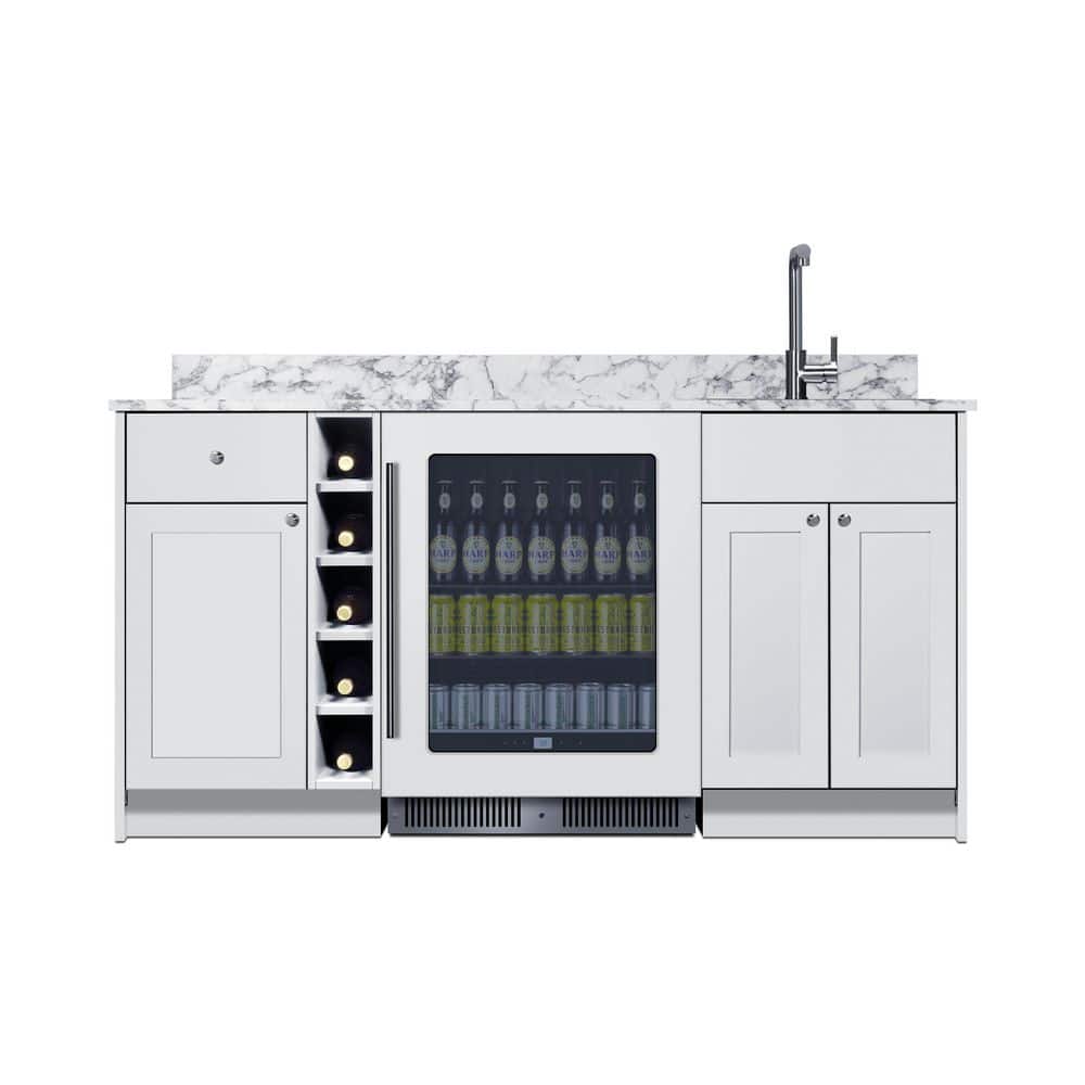 69 in. Oasis Wet Bar with Single Zone Beverage Center and Sink in White price history on PriceWatchPro