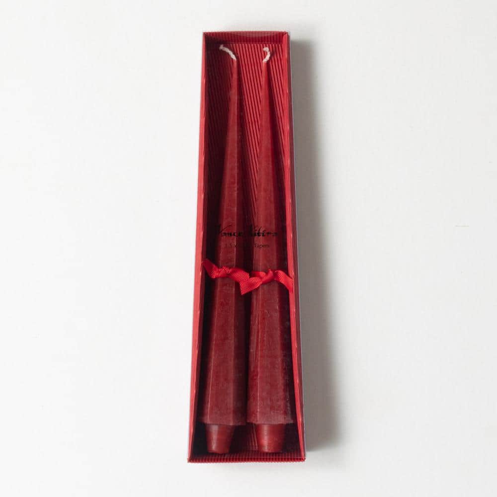 Vance Kitira 13.25 in. Red Spire Taper Candles Set of 2 SPR125RD The Home Depot