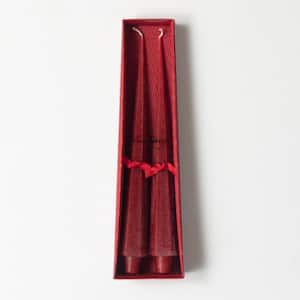 13.25 in. Red Spire Taper Candles - Set of 2
