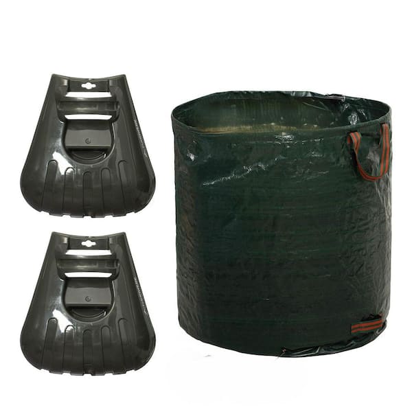 72 Gal. Heavy-Duty Self-Standing Collapsible Leaf Bag with Handle and Sturdy Scoop for Leaves-Leaf Collecting Tool