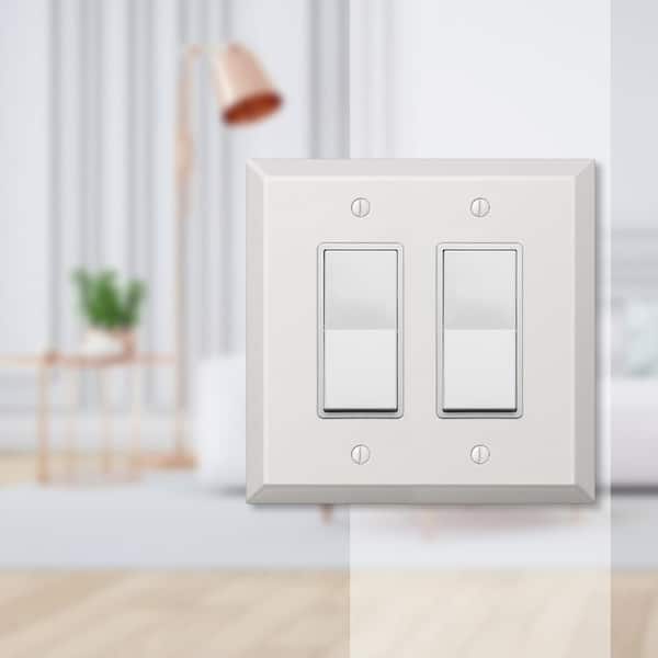 Oversized 2 Gang Rocker Steel Wall Plate - White