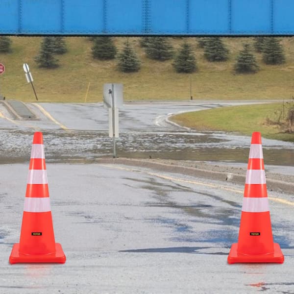 Costway 6 Pack Traffic Cones Safety Road Parking Cones W/ Reflective - View #4