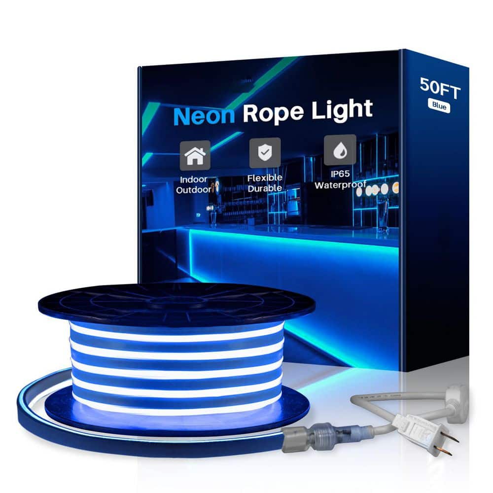 50-ft. Integrated LED Blue Neon Rope Light, Commercial Neon DIY Strip Light Fixture Waterproof 110V Flex Neon Light price history on PriceWatchPro