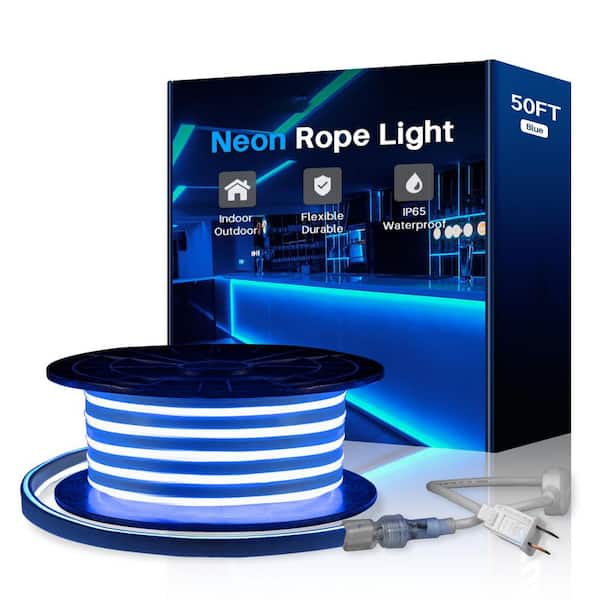 ロープライト LED ネオン おしゃれ インテリア works BIBIVIS 50-ft. Integrated LED Blue Neon Rope Light, Commercial