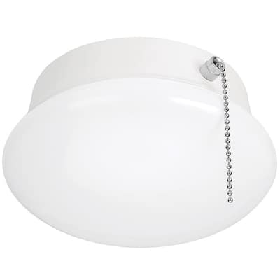 Commercial Electric Spin Light 7 in. Closet Light with Pull Chain LED Flush Mount Ceiling Light 830 Lumens 4000K Bright White Basement Light 54484145