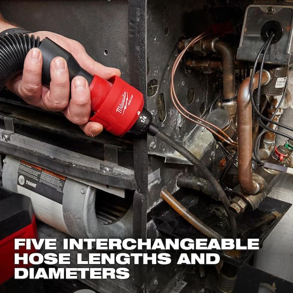 Milwaukee - AIR-TIP 1-1/4 in. - 2-1/2 in. Long Reach Flexible Hose Set Wet/Dry Shop Vacuum Attachment (5-Piece)