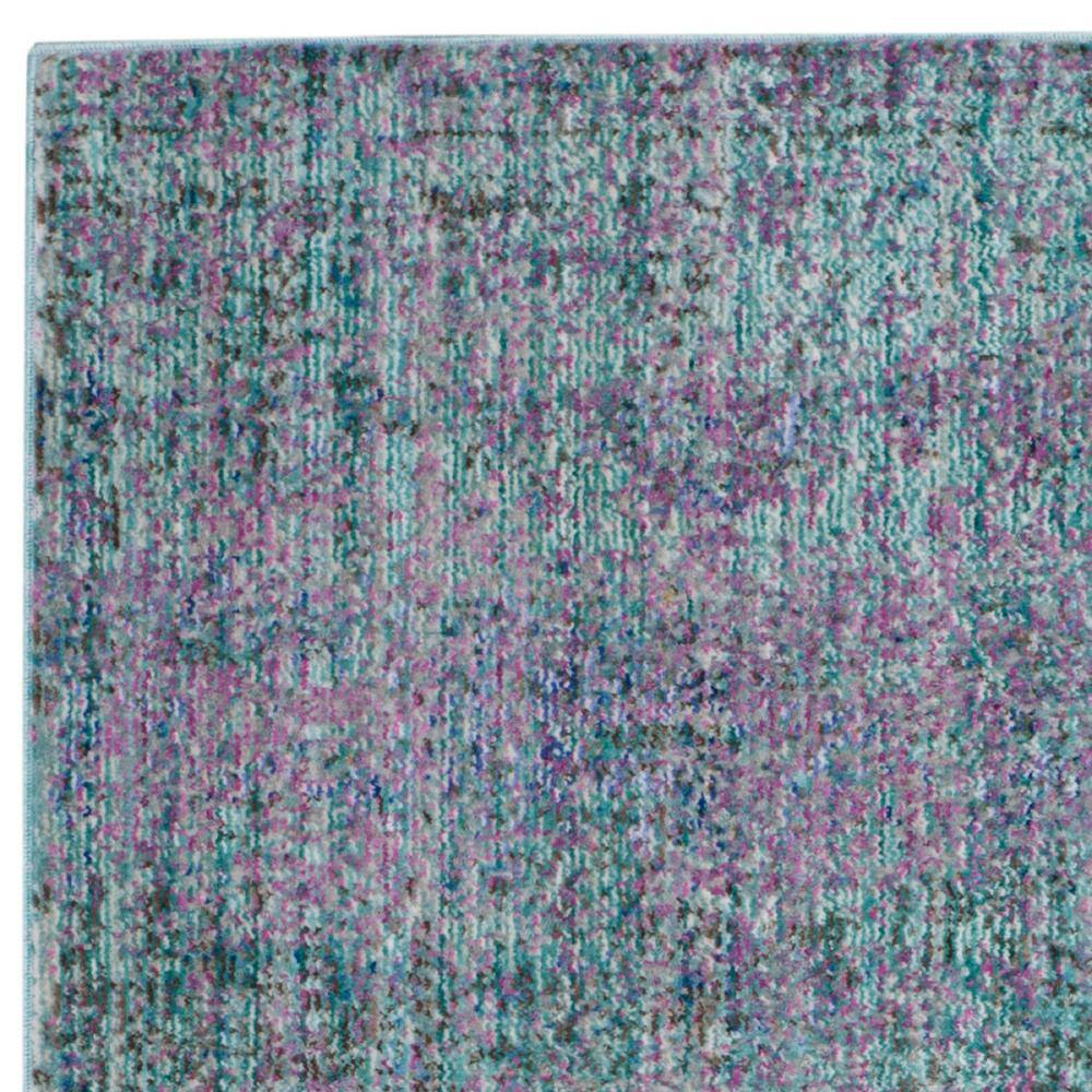 Turquoise and Multicolor Synthetic Rectangular Area Rug, 3' x 5'