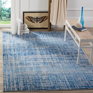 Adirondack Blue/Silver 4 ft. x 4 ft. Square Solid Area Rug