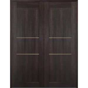 Vona 07 2H Gold 72 in. x 80 in. Both Active Veralinga Oak Wood Composite Double Prehung Interior Door