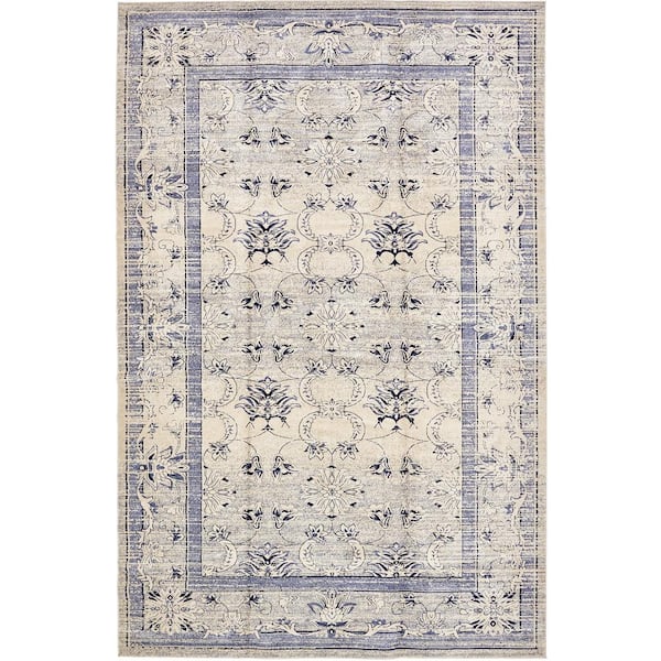 Unique Loom La Jolla Botanica Blue 10' 6 x 16' 5 Area Rug