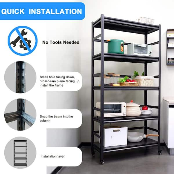 Heavy Duty 5-Shelf Metal Storage Rack Shelving Unit