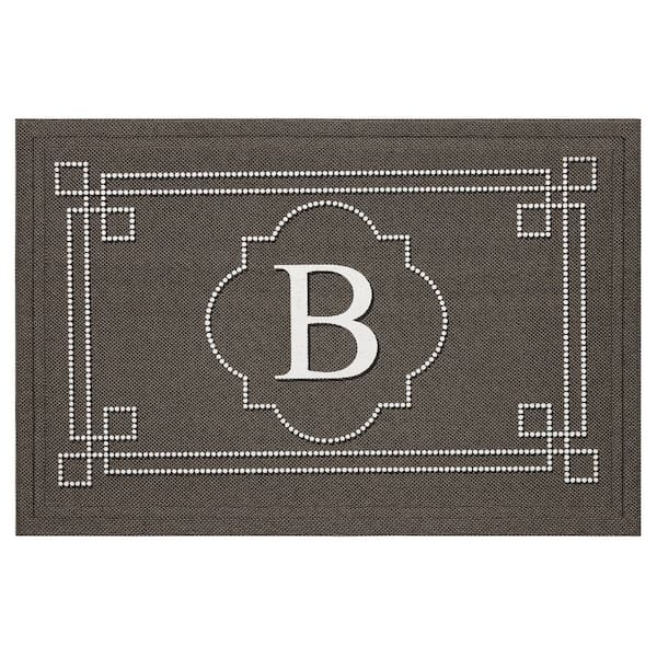Mohawk Home Flagstone Multi 24 in. x 36 in. Monogram "B" Indoor/Outdoor Door Mat