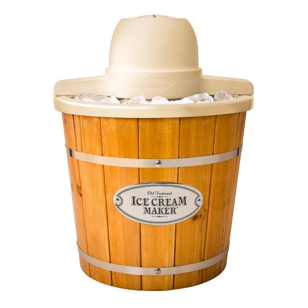 Nostalgia 4-Qt. Electric Ice Cream Maker with Wood Slatted Bucket WICM4L