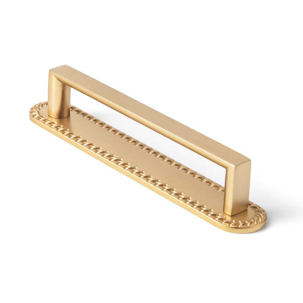 2-Pack 5 in. (128mm) Champagne Bronze Zinc Alloy Cabinet Pull with Decorative Braided Trim Backplate Drawer Bar Pull price history on PriceWatchPro