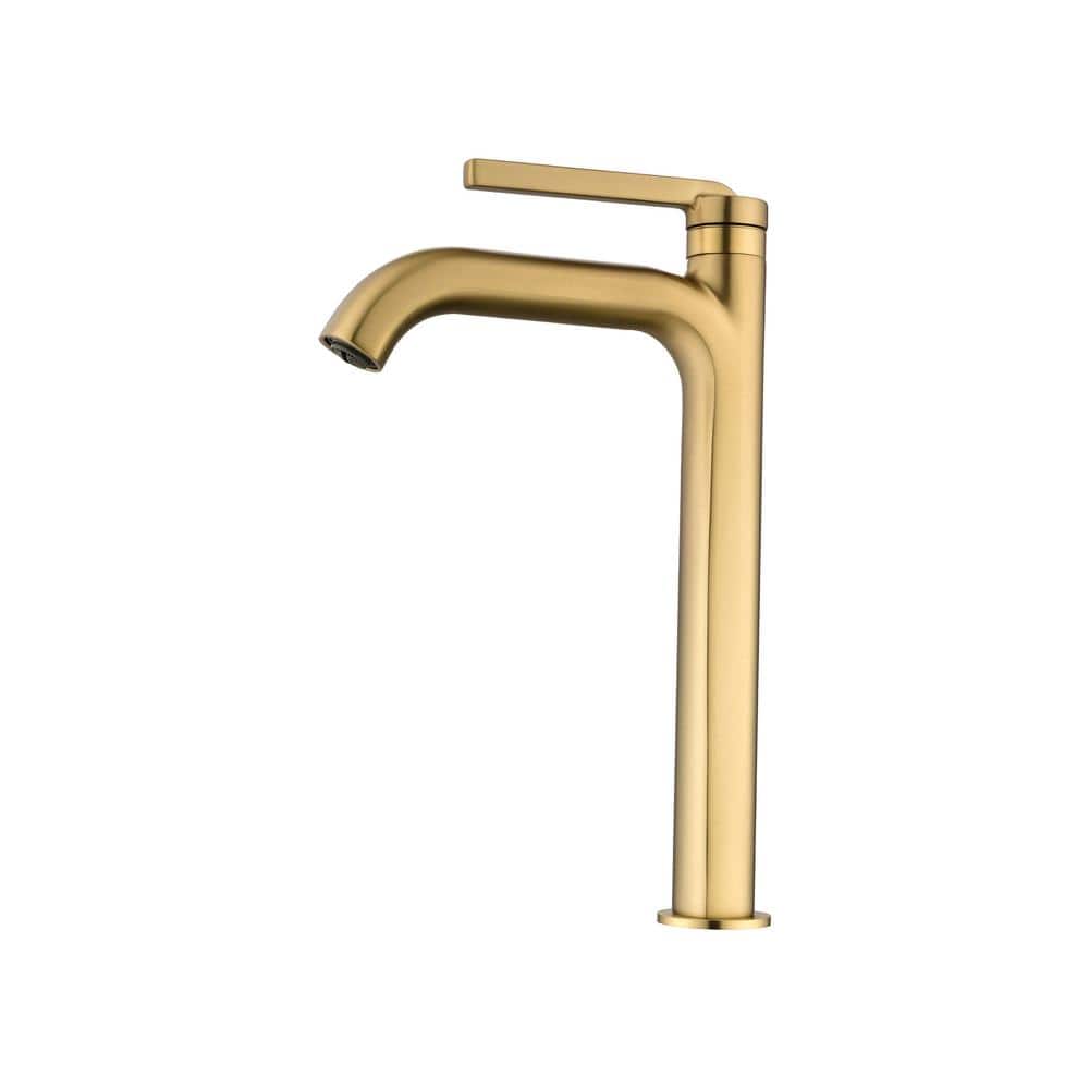 Single Hole Single-Handle Vessel Bathroom Faucet in Brushed Gold price history on PriceWatchPro