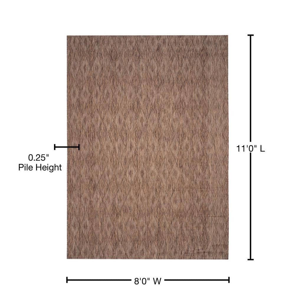 Brown Geometric Low Pile Indoor/Outdoor Area Rug