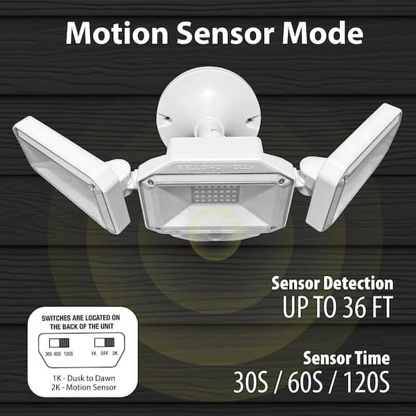 Bell + Howell 20-Watt Equivalence 2000 Lumens White Motion Sensor