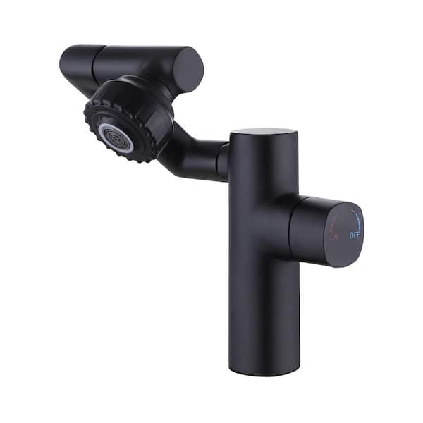 4 in. Centerset Single Knob Handle High Arc Bathroom Faucet in Black