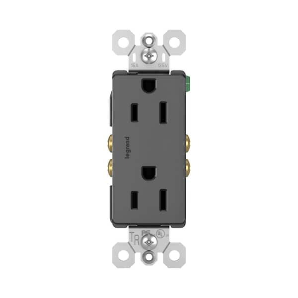 Legrand Radiant 15 Amp 125 Volt Tamper Resistant Residential Decorator Duplex Outlet Black 