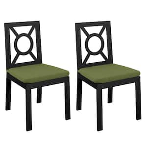 kathy ireland Homes and Gardens Madison Ave Set of 2 Aluminum Outdoor Dining Chairs with Cushions