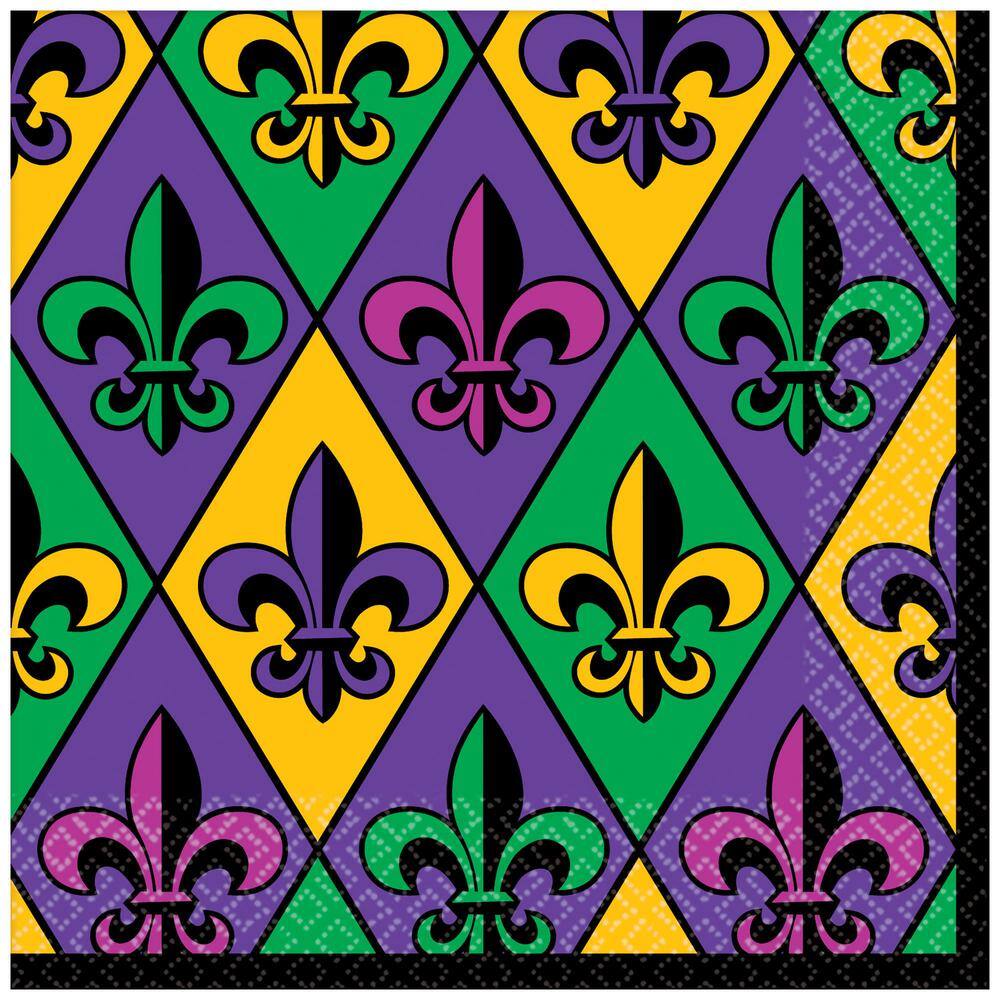 mardi gras beverage napkins