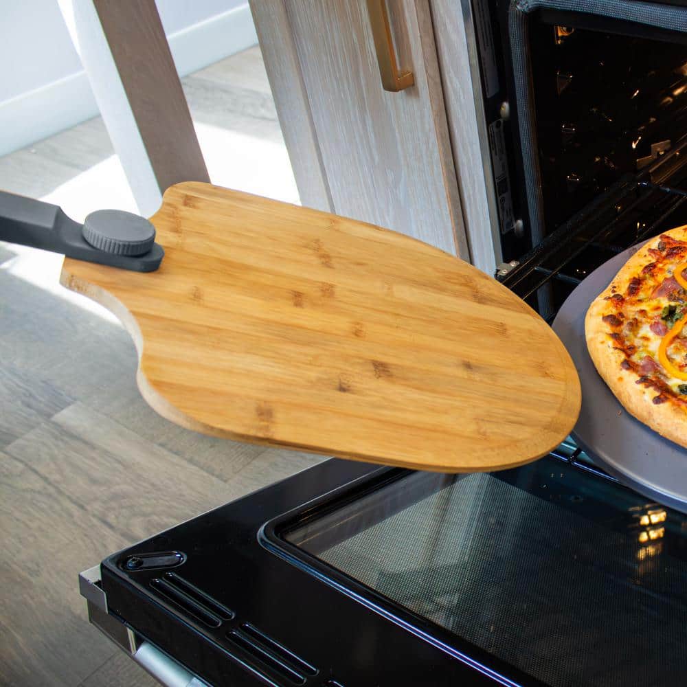 Old Stone 12x14 Inch Bamboo Pizza Peel with Folding Handle