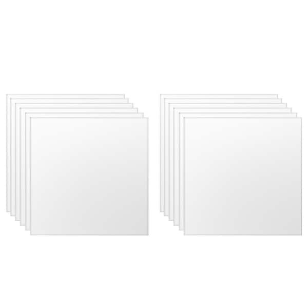2 ft. x 2 ft. Simple White PVC Drop In Ceiling Tile, case of 12 (48 sq. ft. )