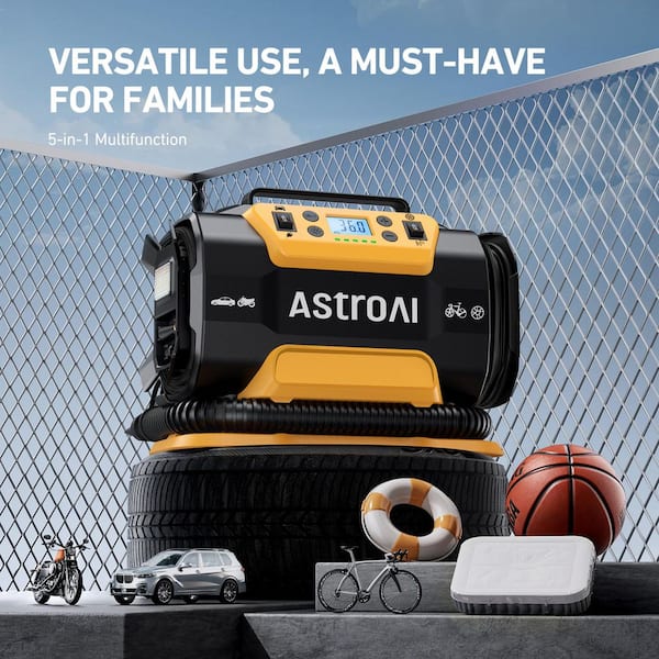 AstroAI Portable Tire Inflator Air Compressor, 150PSI Dual Motor