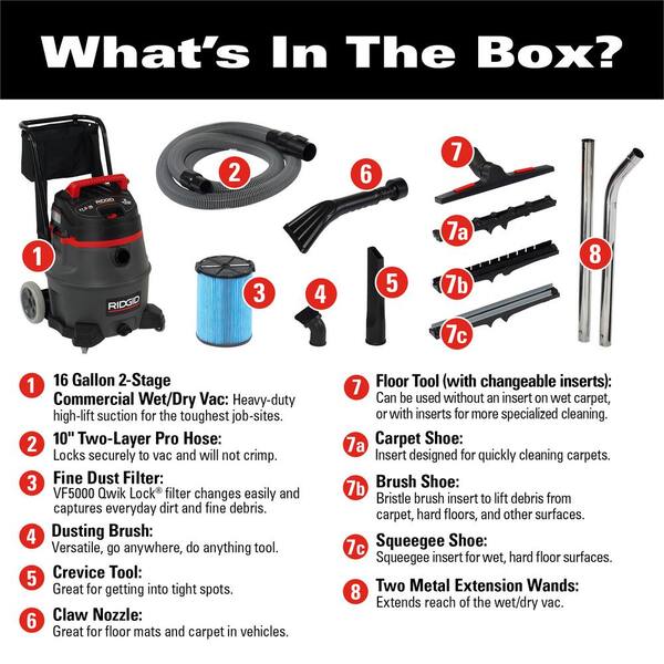 RIDGID 16 Gal. 2-Stage Commercial Wet 