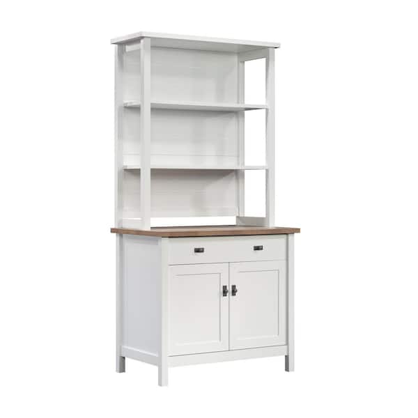 SAUDER Cottage Road White 68.875 in. Accent Cabinet with Hutch