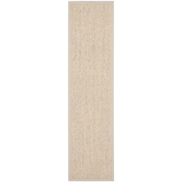 Natural Fiber Marble 3 ft. x 14 ft. Border Runner Rug