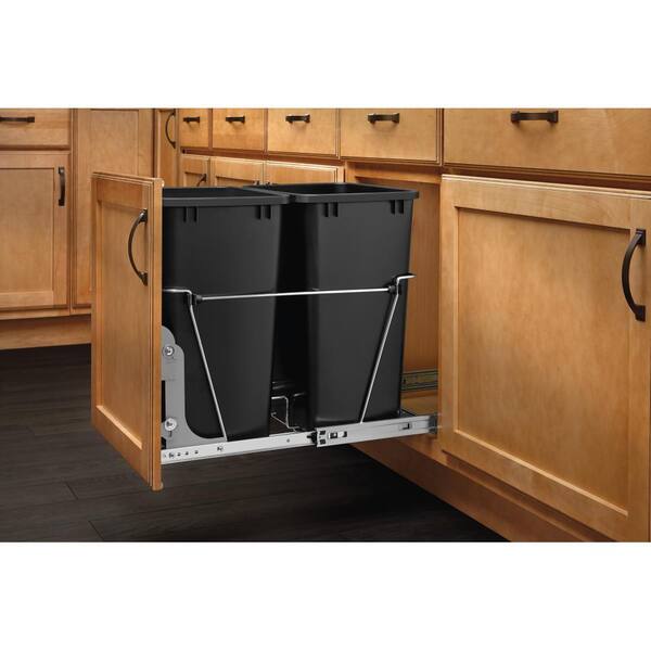 Rev-A-Shelf RV-12KD-18C S Single 35-Qt Kitchen Cabinet Pullout Waste Container Rev-A-Shelf RV-12KD-18C S Single 35-Qt Kitchen Cabinet Pullout Waste Container
