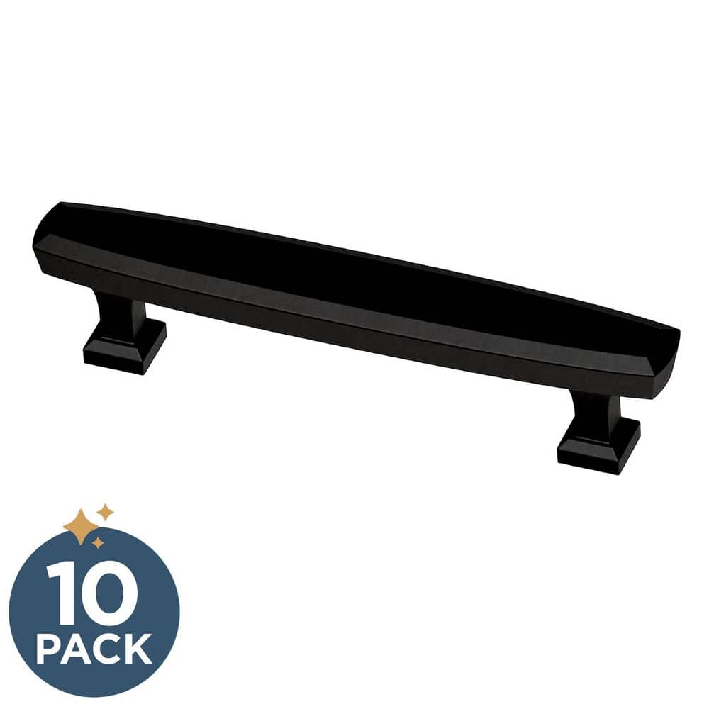 Beveled 3-3/4 in. (96 mm) Matte Black Bar Cabinet Drawer Pulls (10-Pack) price history on PriceWatchPro