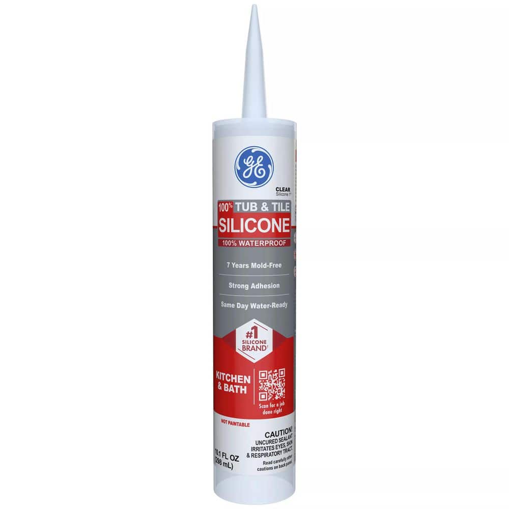 Tub and Tile Silicone 1 Caulk 10.1 oz Kitchen and Bath Sealant Clear