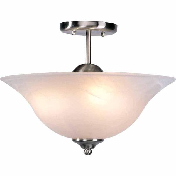 Filament Design Lenor 3-Light Brushed Nickel Fluorescent Semi-Flush Mount Light