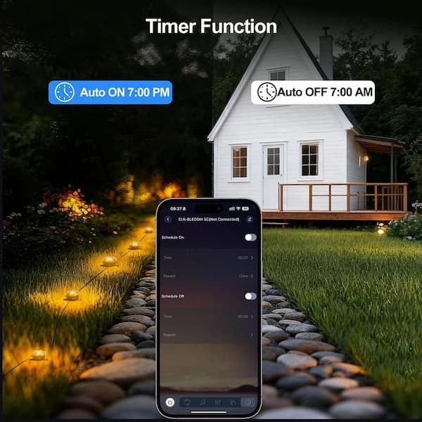 100 ft. Black Smart RGB Wired LED Outdoor Pathway Lights with IP67