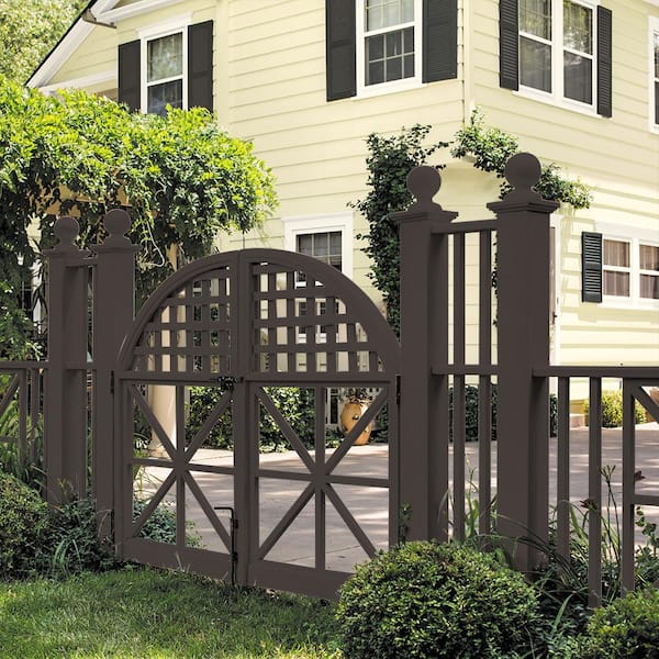 brown stained fence