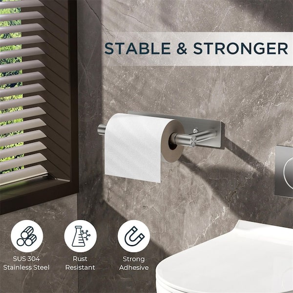 FORIOUS Wall Mount Toilet Paper Holder – Double Post Pivoting SUS 304 Stainless Steel Dispenser In Chrome, Space-Saving Design For Bathroom & Washroom
