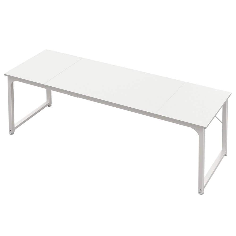 71 in. W White Modern Design Metal Computer Desk