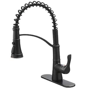 Single Handle 3 Spray High Arc Pull Down Sprayer Kitchen Faucet With Deck Plate in Oil Rubbed Bronze