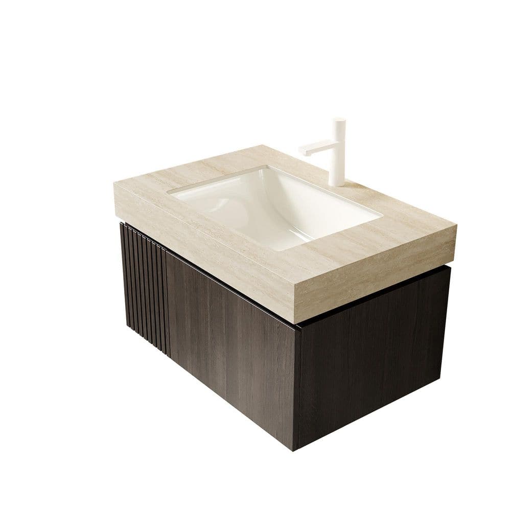 30 in. Floating Espresso Bath Vanity with Beige Ceramic Top price history on PriceWatchPro
